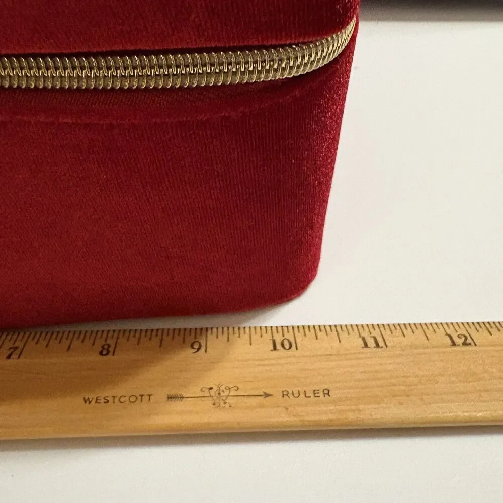Estée Lauder Red Bow Train Case Empty Holiday 2024 Soft Velvet Makeup Gift Box